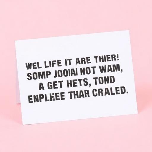 Printed postcard with a sarcastic message