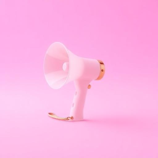 Small rose-gold megaphone gadget